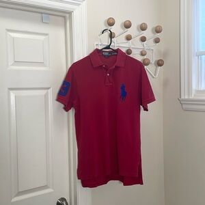 Ralph Lauren - Y2K Big Pony Short Sleeve Polo Top - Black / Pink - M